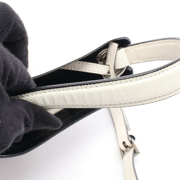 Prada Saffiano Pannier Handbag White Leather - Picture 5 of 7